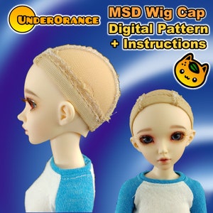 MSD 6-7 inch Wig Cap Digital Pattern for BJD