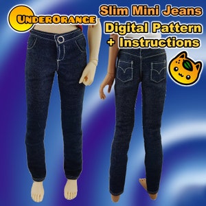 Jeans Pattern and Instructions for Minifee MSD Slim Mini BJD