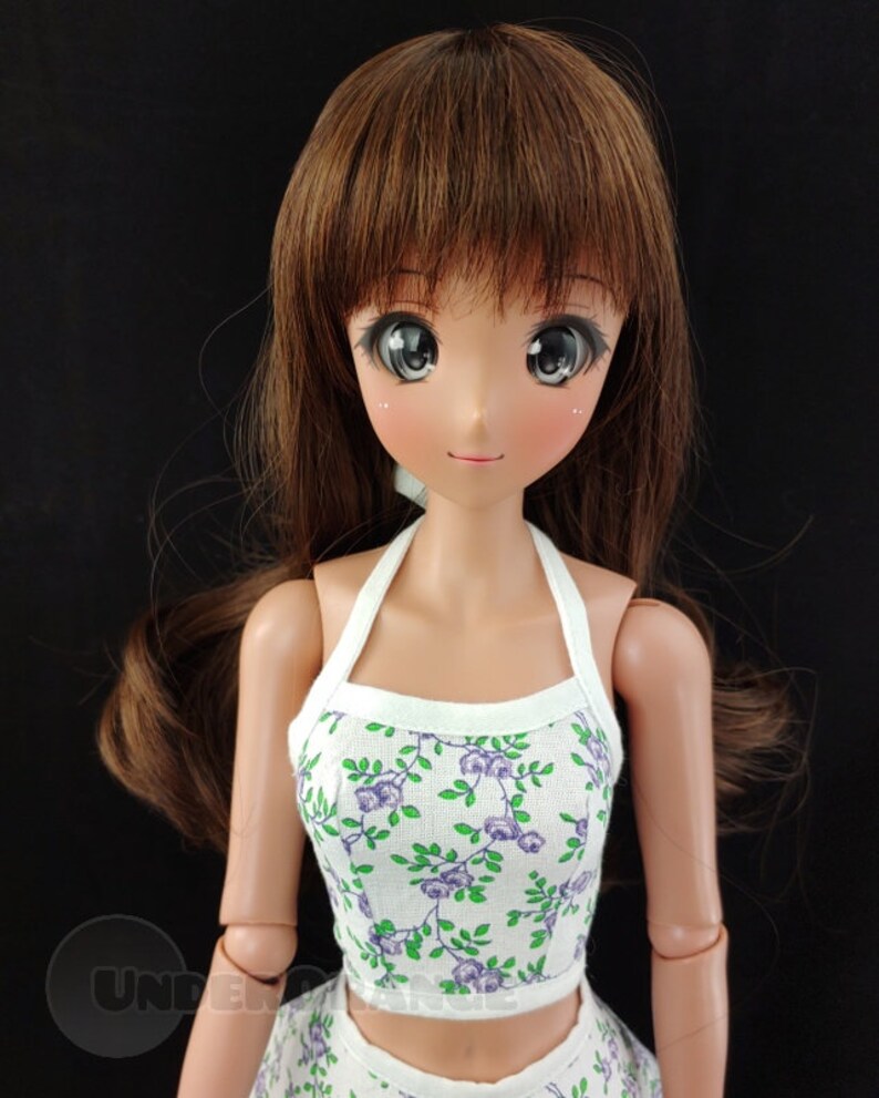 Smartdoll Halter Top 13 BJD Doll Purple Green and White Floral