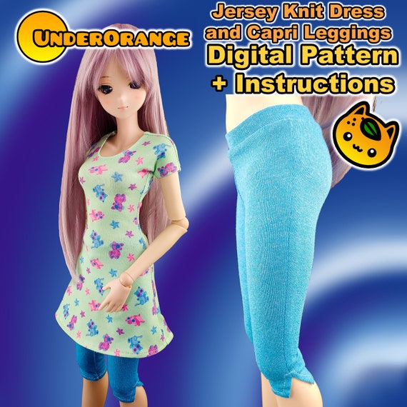 Jersey Knit Dress and Capri Leggings Digital Pattern and Instructions for  Smartdoll - Etsy