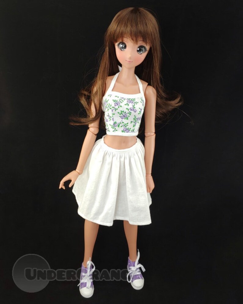 Smartdoll Halter Top 13 BJD Doll Purple Green and White Floral