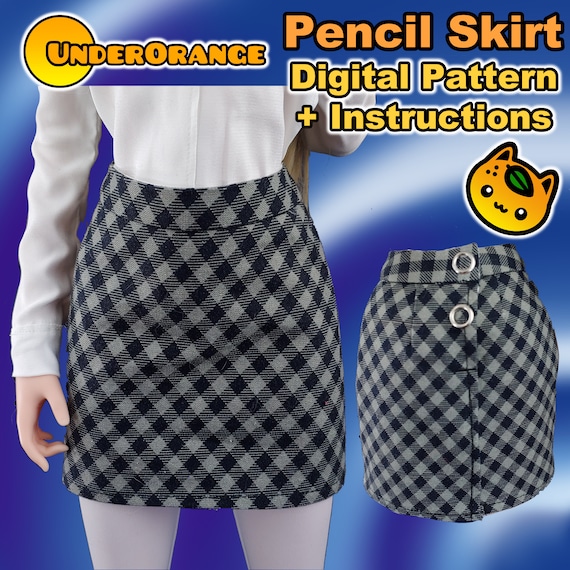 Pencil Skirt Digital Pattern and Instructions for Smartdoll