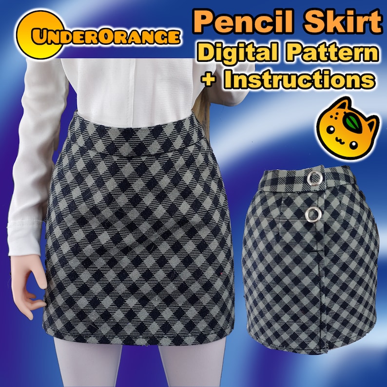 Pencil Skirt Digital Pattern and Instructions for Smartdoll image 1