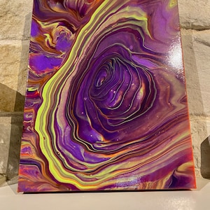 Fluid Pour Art Gallery Wrapped Deep Edge Canvas Painting Abstract Acrylic