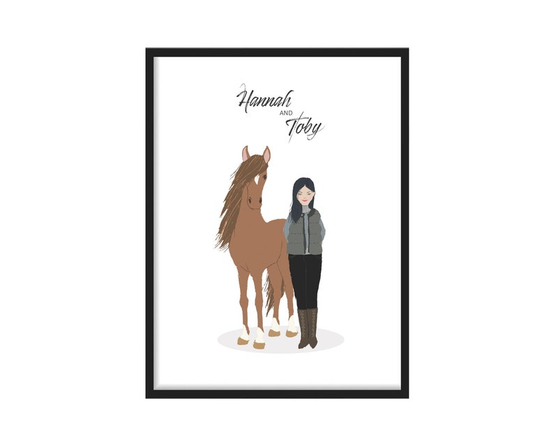 Personalisiertes Pferde und Besitzerportrait Bild 0