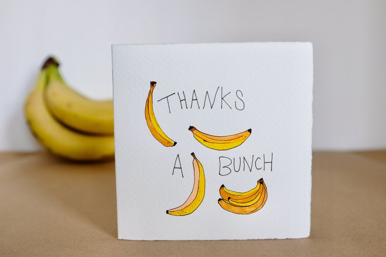 bySophieAllin Thanks a Bunch Banana Yellow Card Greetings Card