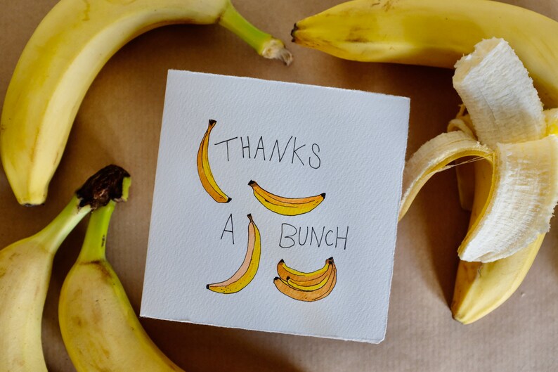 bySophieAllin Thanks a Bunch Banana Yellow Card Greetings Card