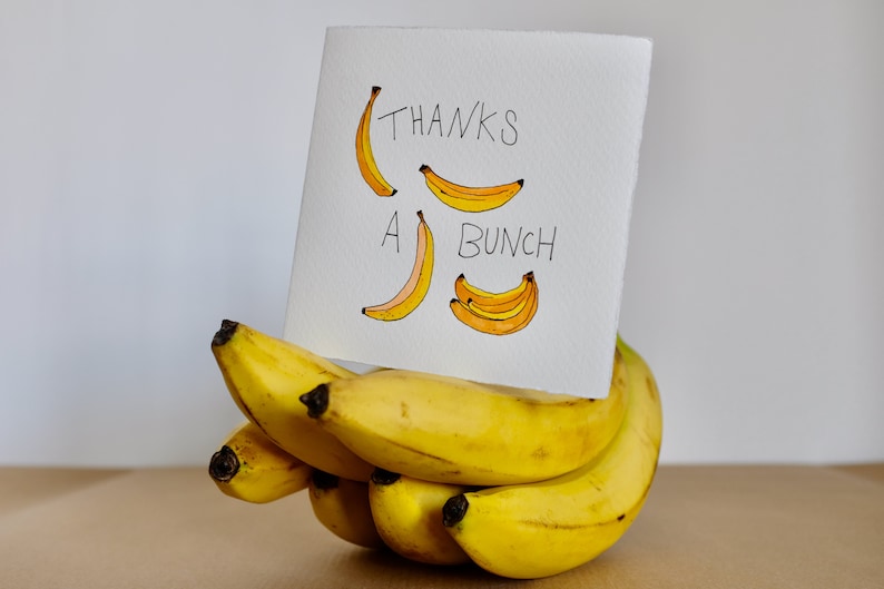 bySophieAllin Thanks a Bunch Banana Yellow Card Greetings Card