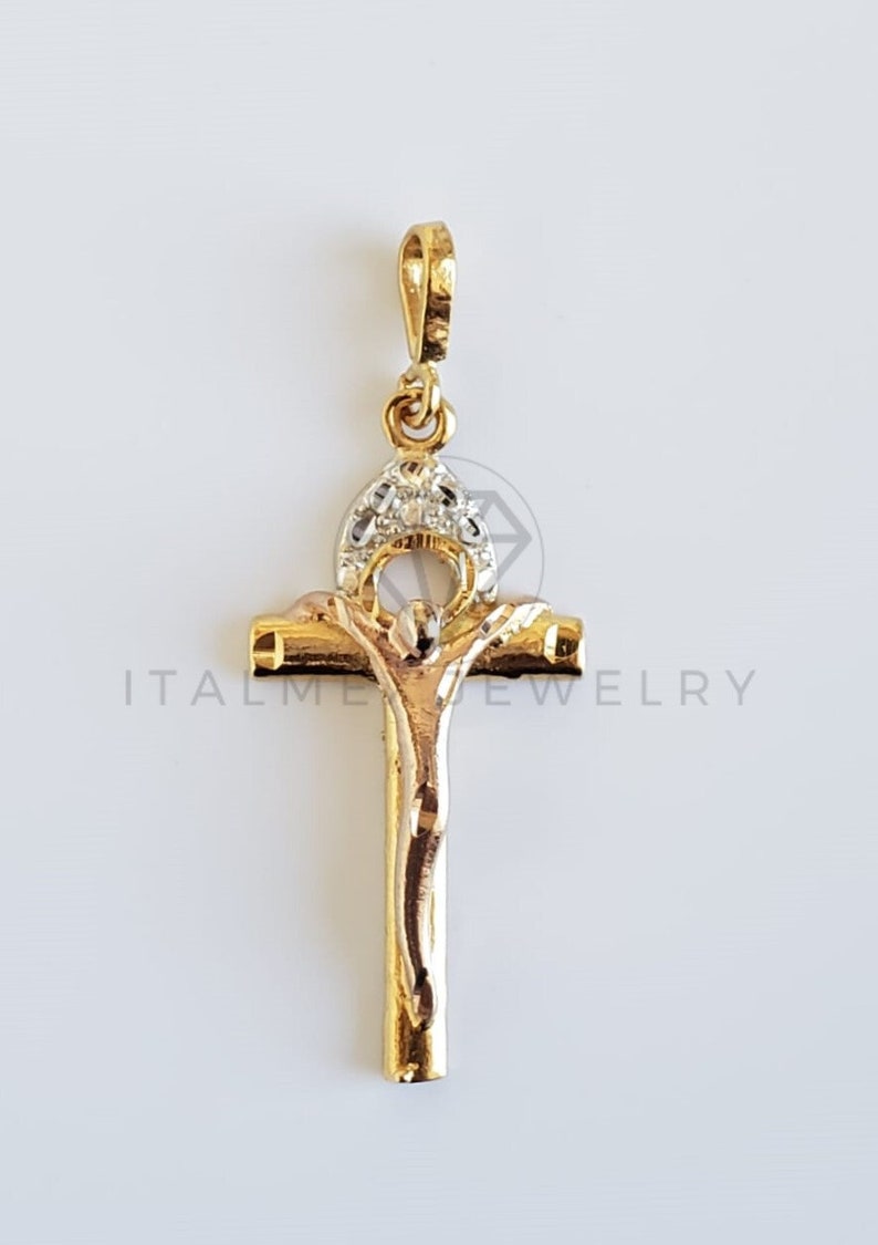 18K Gold Plated Modern Christ Pendant with 22 Gold Plated Chain Dije de cristo Moderno con Cadena de 22 de Oro Laminado de 18K