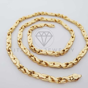 18K Gold Plated 5mm24 Chino Bull Link Chain|Cadena Chino Link Laminado 18K