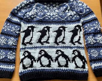 Handknit Penguin Sweater