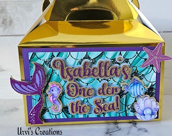 Mermaid theme favor boxes