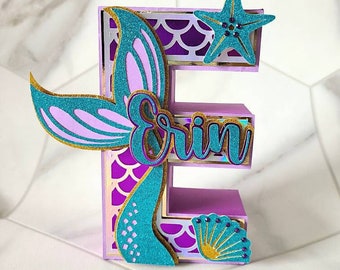 Mermaid theme 3d letter or name