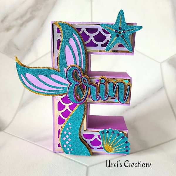 Mermaid theme 3d letter or name