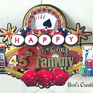 Casino Birthday Cake topper, casino birthday, poker party, casino party decorations image 3