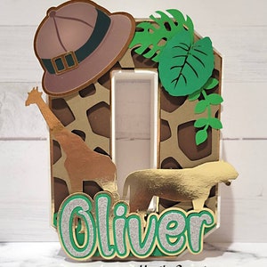 Customized Safari/Jungle theme 3d letter or full name 10 inches tall.