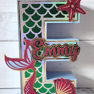 Mermaid theme 3d letter or name image 6