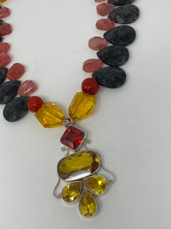 Patricia L Knop necklace semi precious stones - image 2