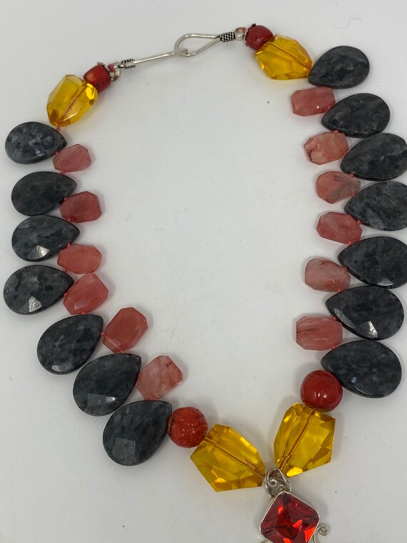 Patricia L Knop necklace semi precious stones - image 3