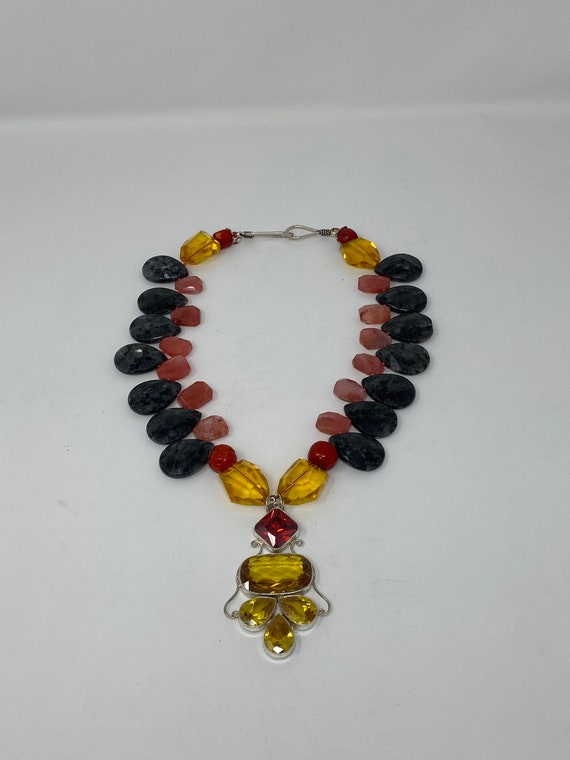 Patricia L Knop necklace semi precious stones - image 1