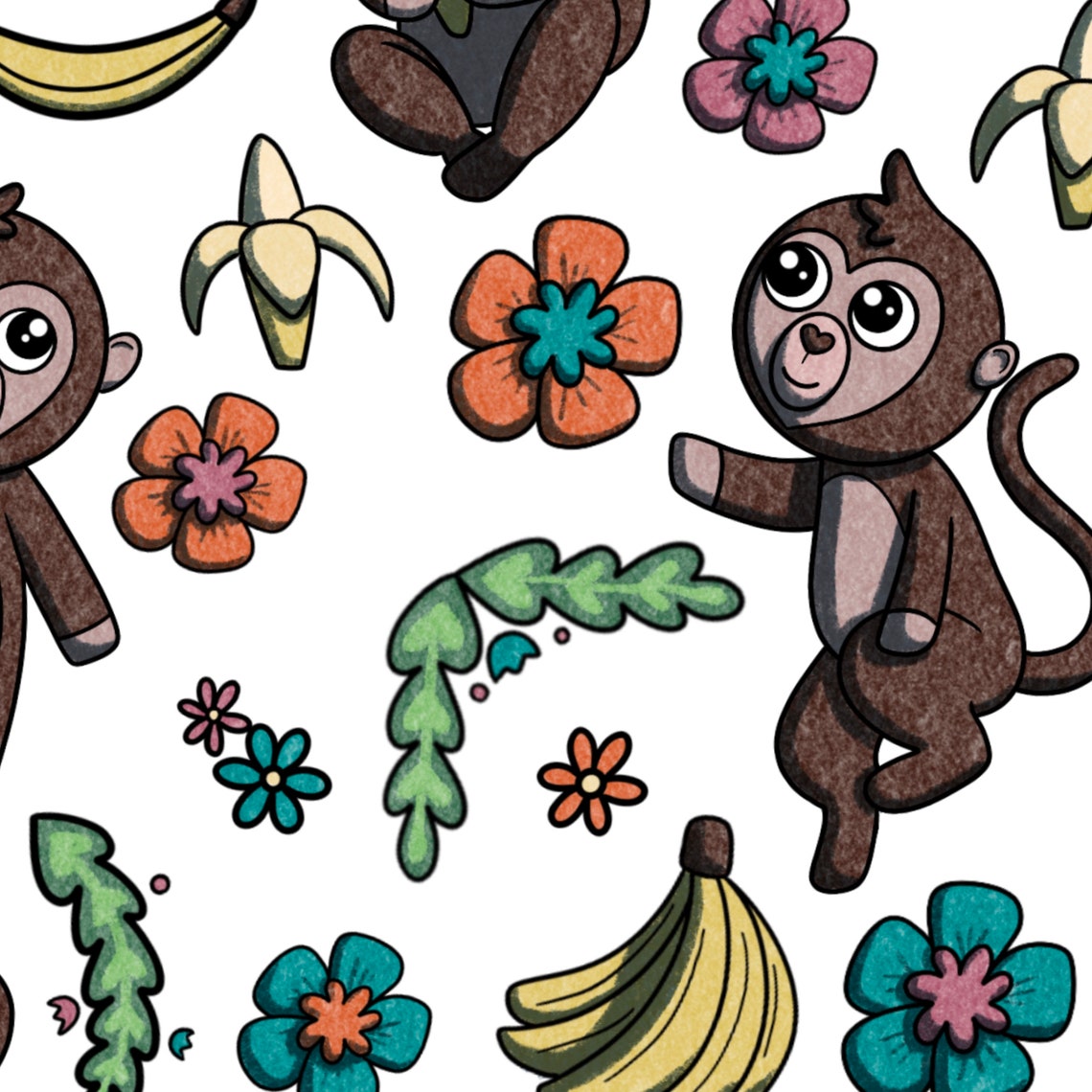 Monkey Business Sticker Sheet bullet journaling stickers Etsy
