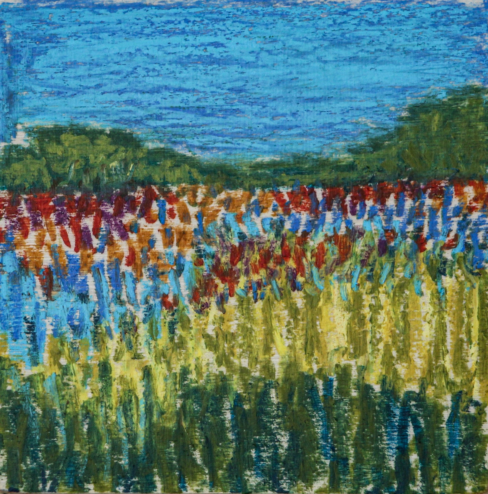 Oil Pastel Impressionist Art Landscape on 2 Thick Wood Panel Etsy