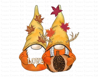 Sublimation Fall Gnomes PNG, Autumn Gnome Design, Fall Love, Nordic Gnome, Whimsical Design, Fall Leaves, Sublimation PNG