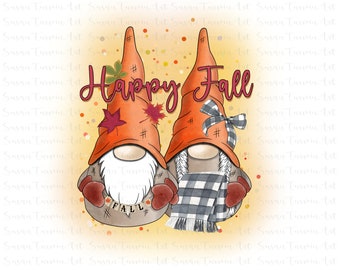 Fall Gnomes PNG, Sublimation Autumn Design, Fall Love, Nordic Gnome, Whimsical Design, Fall Leaves, Sublimation PNG