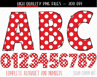 Valentine Red Polka Dot Alphabet PNG, Alphabet letters, PNG alphabet, PNG numbers, Clip Art Alphabet