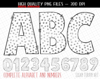 Alphabet letters and numbers, Monogram Doodle Alphabet letters, PNG alphabet, PNG numbers, Clip Art Alphabet