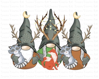 Sublimation Woodland Gnomes PNG Clipart, Nordic Gnomes, Woodland Gnomes, Woodland Gnome PNG, Gnomes PNG, Gnome clipart