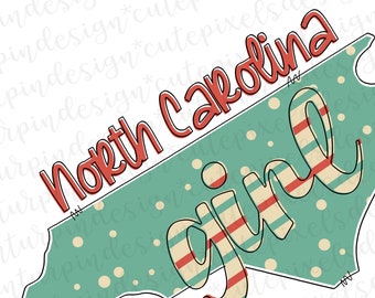 North Carolina PNG Sublimation download, NC design for sublimation, NC state png, Printable North Carolina state, Sublimation Graphic