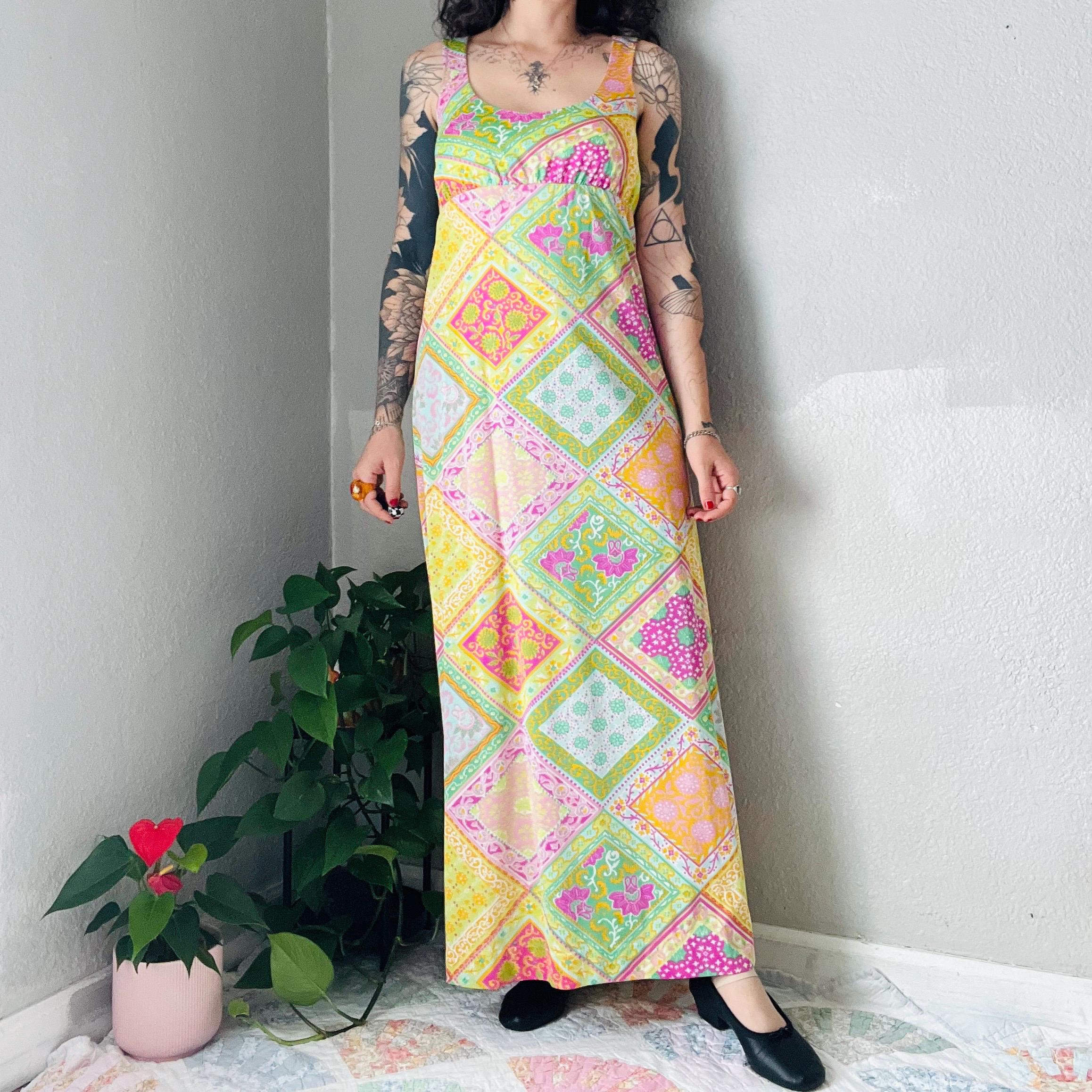 Patchwork Slip Dress - Etsy