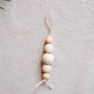 Christmas Boho Natural Wooden Bead Ornaments on Jute String | Christmas Ornaments | Wood Bead | Scandinavian Ornaments | Farmhouse | Simple