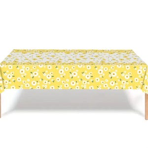 Reusable Daisy Tablecloth | Party Indoor Outdoor Disposal | Birthday Party | Baby Shower | Flowers | Daisy Theme | Party Supplies
