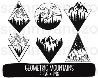 Free Free 168 Silhouette Mountain Scene Nature Svg SVG PNG EPS DXF File