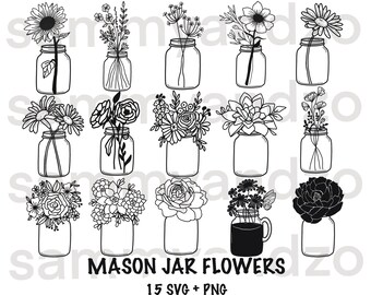 Free Free Flower Mason Jar Svg 519 SVG PNG EPS DXF File