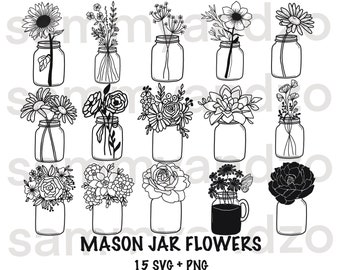 Free Free Sunflower In Mason Jar Svg SVG PNG EPS DXF File