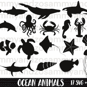 Ocean animals SVG bundle| aquatic animals svg| aquatic creatures svg| ocean svg| whale svg| commercial use svg| cricut svg| svg files cricut