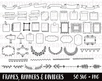 Banners, frames and dividers SVG bundle| banner svg| frame svg| cricut svg files| commercial use svg| cricut cut files| divider svg