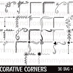 Esquinas decorativas archivos svg para cricut/ bordes decorativos svg/ paquete svg/ cricut svg/ bordes svg/ uso comercial svg/ florece svg