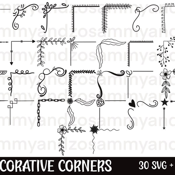 Decorative corners svg files for cricut| decorative borders svg| svg bundle| cricut svg| borders svg| commercial use svg| flourishes svg