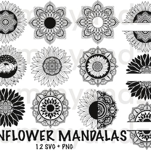 Zonnebloem mandala svg| zonnebloem svg| Mandala SVG| cricut bestanden svg| zonnebloem monogram svg| zonnebloem frame svg| zonnebloem clipart svg
