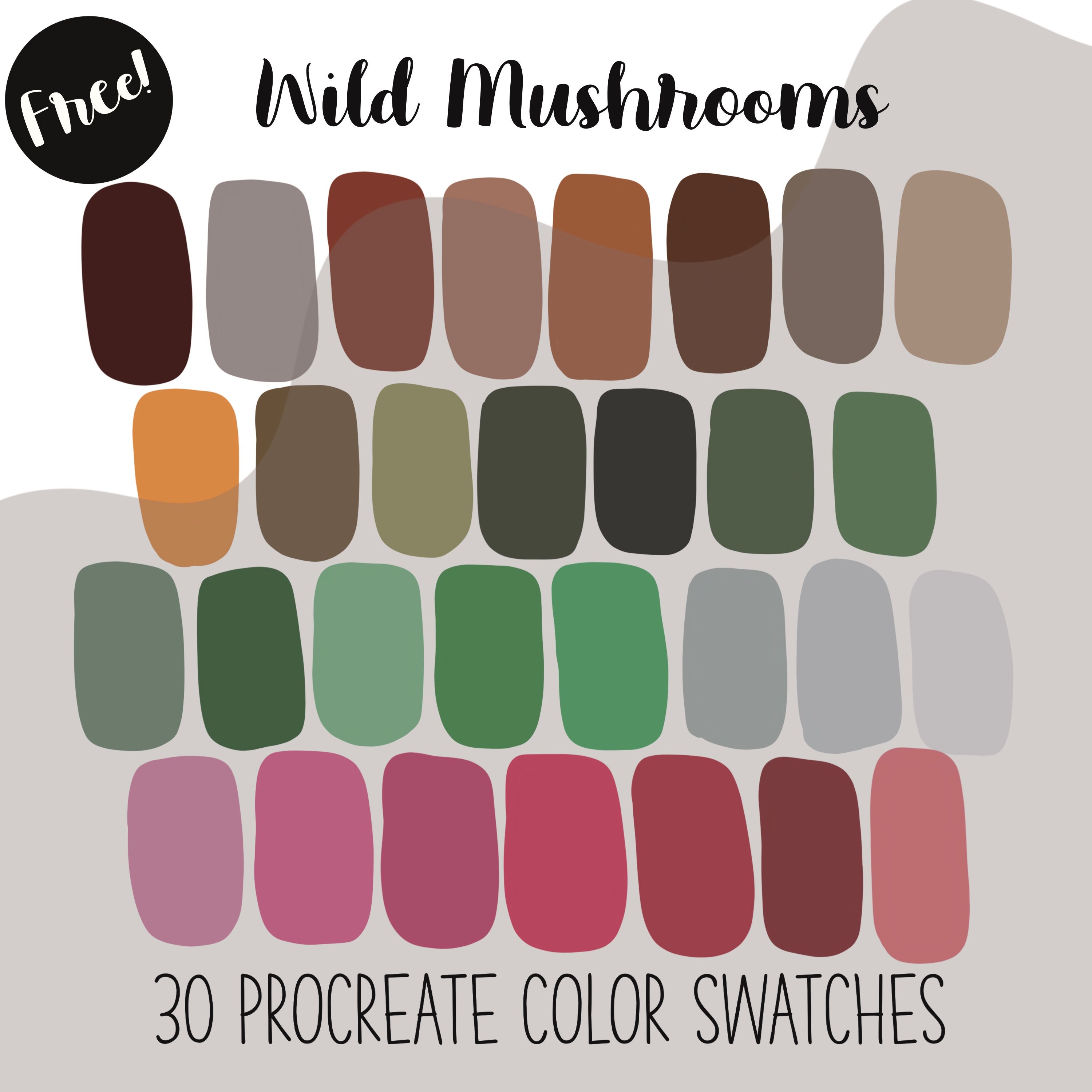 25 Mushroom Stamps for Procreate Procreate Stamps Procreate | Etsy