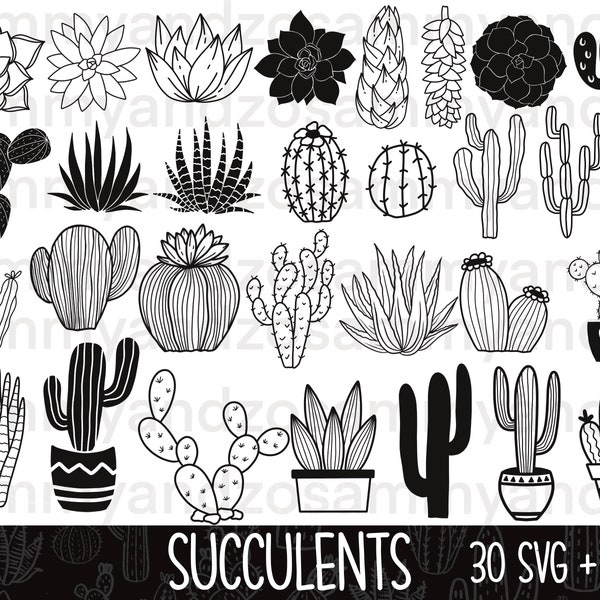 Succulent svg| succulent clipart| succulent cut files| cut files for cricut| svg bundle| succulent plants| succulent png| cactus svg