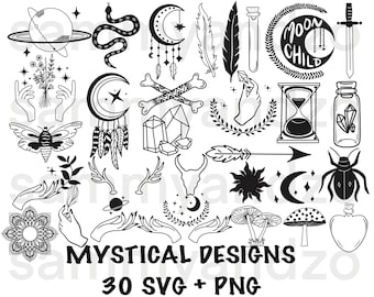 Mystical svg bundle| mystical svg| witchy svg| boho svg| celestial svg| witchcraft svg| mystical clipart| tshirt svg| witchy clipart| cricut
