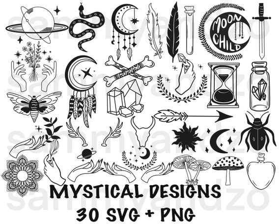 Mystical svg bundle| mystical svg| witchy svg| boho svg| celestial svg| witchcraft svg| mystical clipart| tshirt svg| witchy clipart| cricut