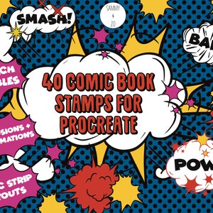 Comic strip stamps for Procreate | Manga stamps procreate | comic strip layout stamps | blank comic template stamps | procreate brushes