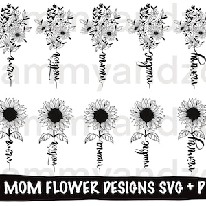 Mom flower designs svg/ mom sunflower svg/ sunflower svg/ flower bouquet svg/ mothers day svg/ mom svg/ flower svg/ svg