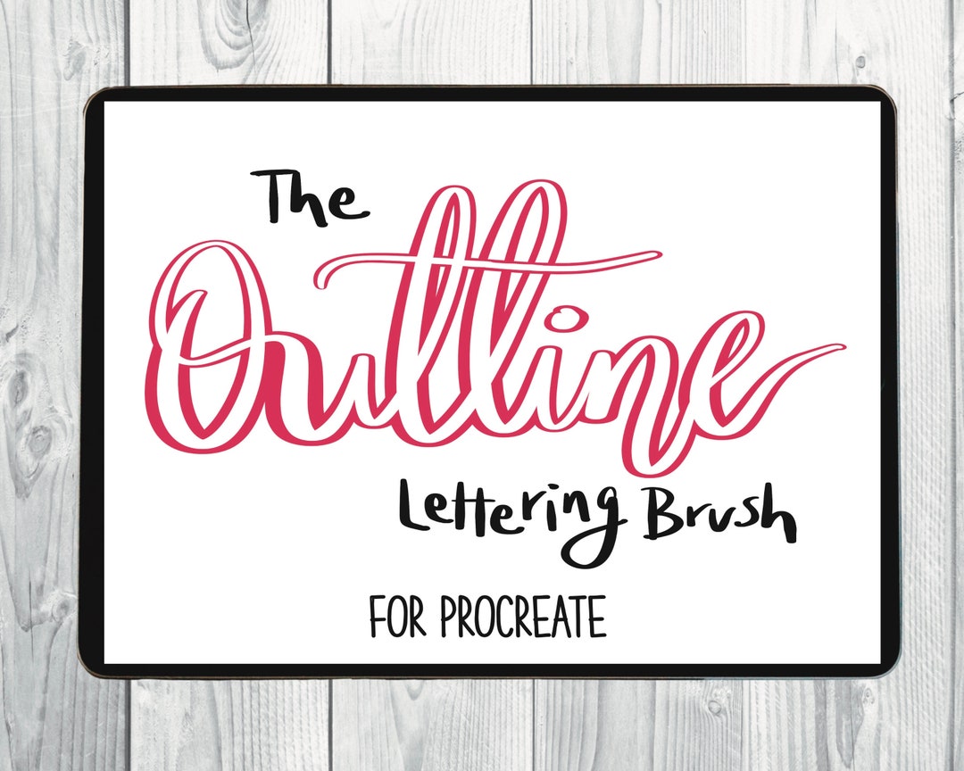 Outline Lettering Brush for Procreate| Procreate Lettering Brush ...